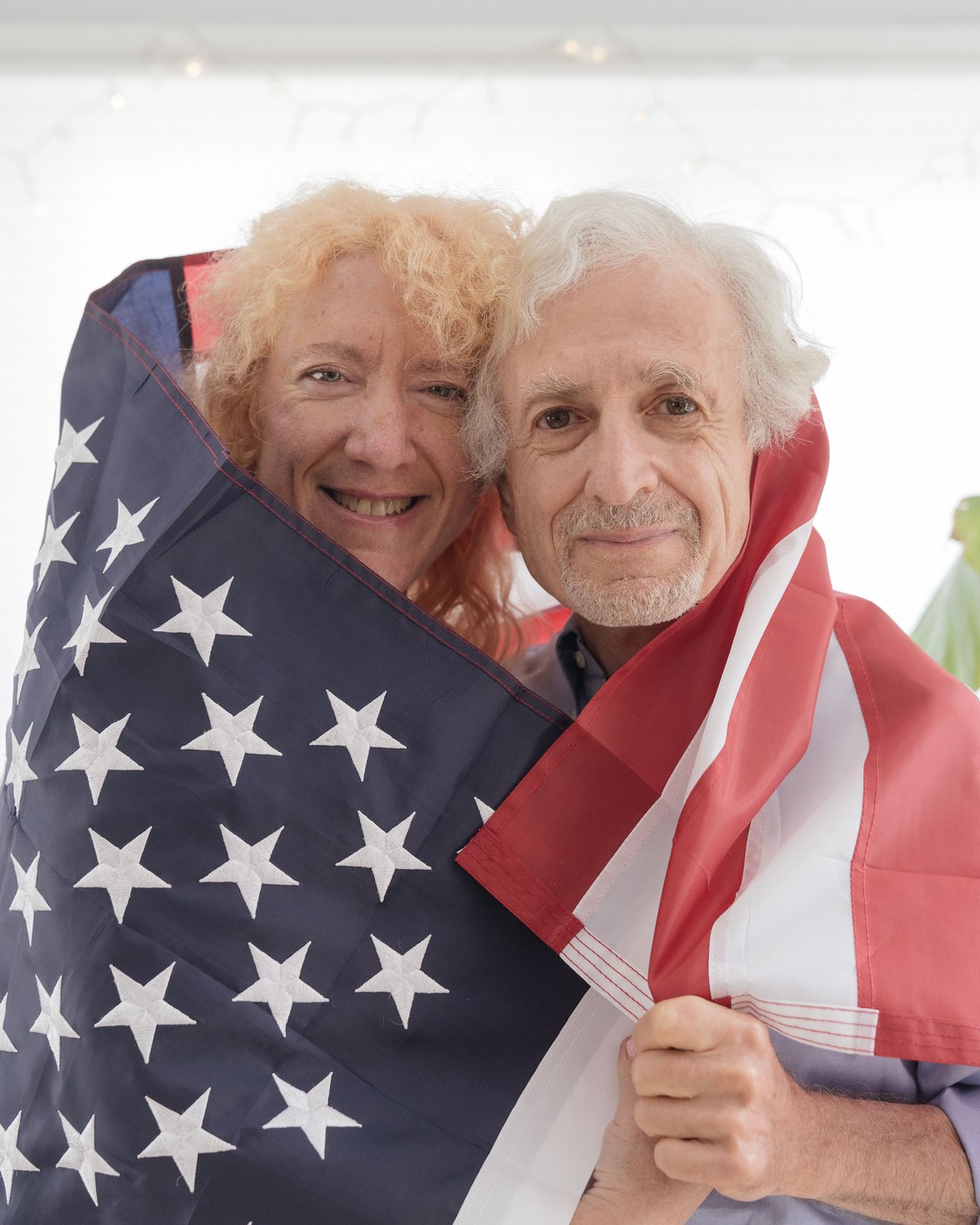 A sewn American flag